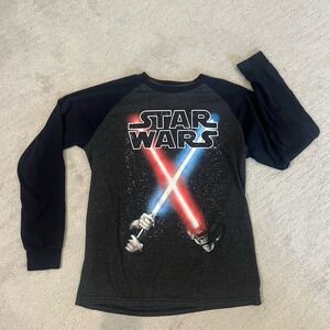 Star Wars‎ Light Saber Long Sleeve Shirt Darth Vader V Luke Kids XL Classic